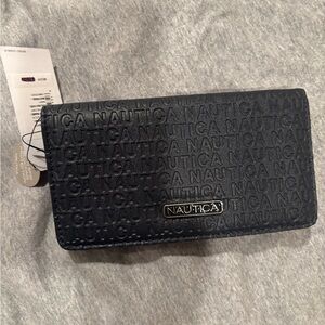 Nautica Navy Blue Wallet with Snap Closure